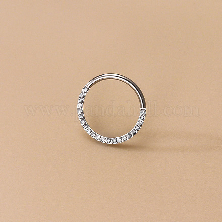 Серьги-гвоздики из нержавеющей стали g23 с микропаве из прозрачного кубического циркония WG72C09-03-1