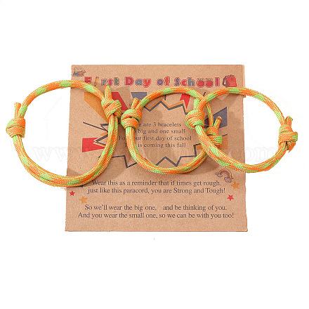 3 шт. 3 стиля полиэстеровых браслетов в честь первого дня школы FS-WG342D8-02-1