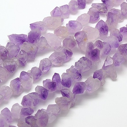 Nuggets Natural Amethyst Beads Strands G-N0128-40-1