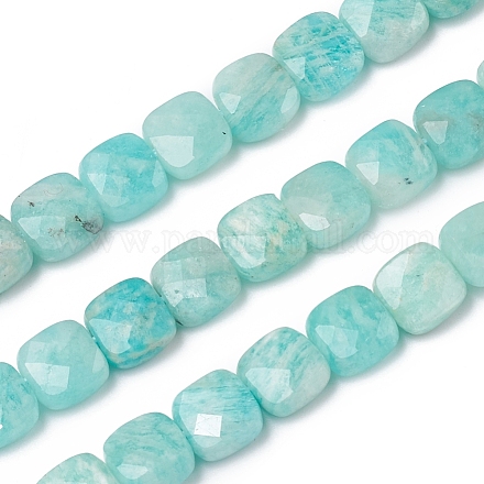 Natural Amazonite Beads Strands G-I271-A06-6x6mm-1