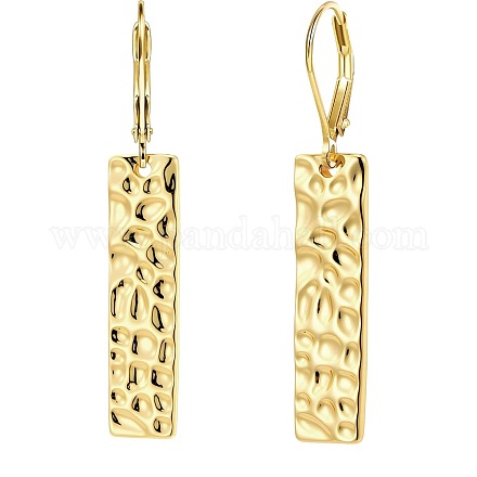 Серьги с застежкой-рычагом из кованой прямоугольной латуни FS-WG7358A-02-1