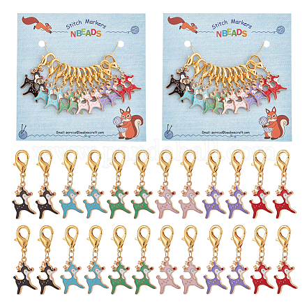 NBEADS 24 Pcs 6 Colors Deer Stitch Markers HJEW-AB00054-1