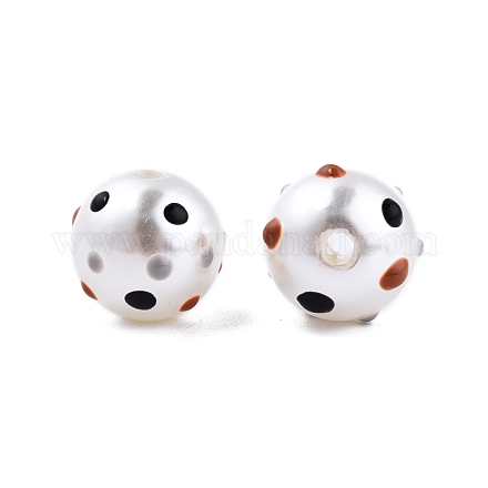 Perlas de esmalte de perlas de imitación de plástico abs opaco con patrón de puntos KY-G020-02A-1
