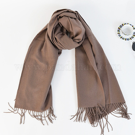 Женский длинный клетчатый шарф из полиэстера с имитацией кашемира и кисточками COHT-PW0001-34-19-1