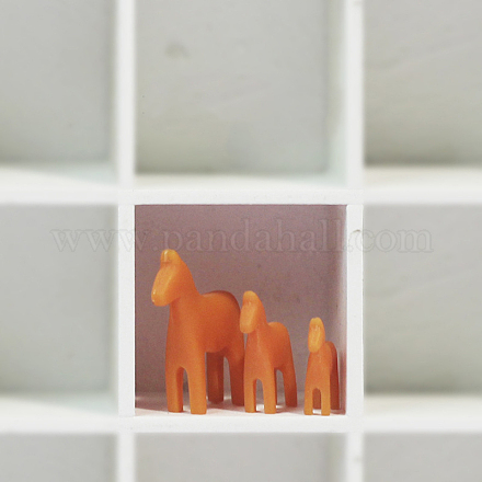 3 Größe Pferd Miniatur-Ornamente aus Kunstharz MIMO-PW0002-02F-1