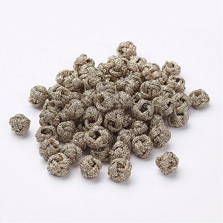 Polyester Weave Beads WOVE-N004-04-1