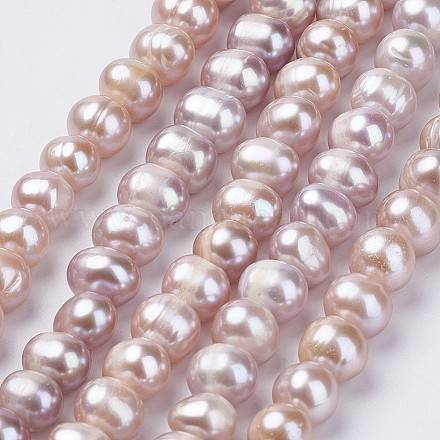 Fili di perle di perle d'acqua dolce coltivate naturali PEAR-D187-07-1