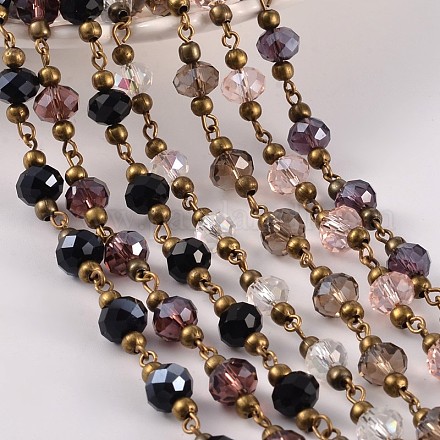 Chaînes de perles en verre manuelles pour la fabrication de bracelets et colliers AJEW-JB00187-1