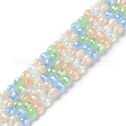 Electroplated Glass Beads Strands GLAA-B013-01D-1