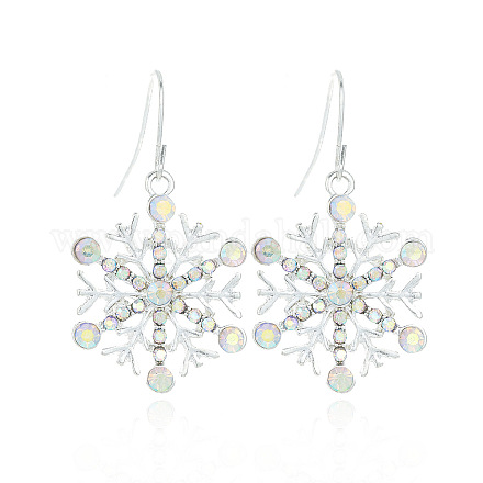 Серьги-подвески из сплава со снежинками FS-WGD9918-07-1