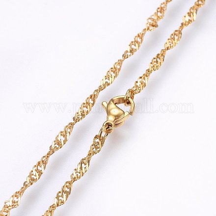 304 Edelstahl Singapur-Kette Halsketten MAK-L015-25D-1