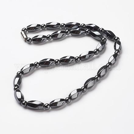 Non-magnetic Synthetic Hematite Necklaces NJEW-G290-24-1