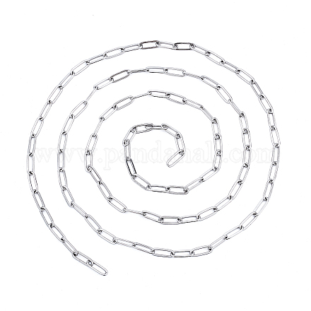 UNICRAFTALE 2 Strands 4.4mm Soldered Paperclip Chains Stainless Steel Cable Chains Drawn Elongated Cable Chain Metal Chains for Women DIY Necklace Jewelry Making Stainless Steel Color CHS-UN0001-01P-1