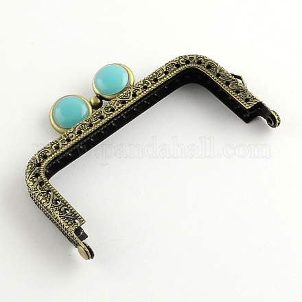 Antique Bronze Plated Iron Purse Frame Handle for Bag Sewing Craft FIND-Q033-09-1