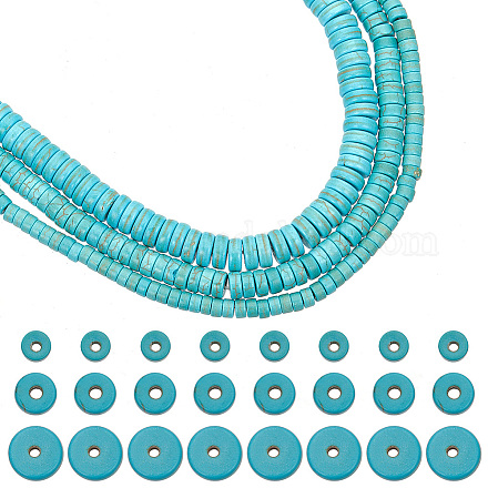 About 410 Pcs 3 Sizes Turquoise Beads G-HY0001-49-1