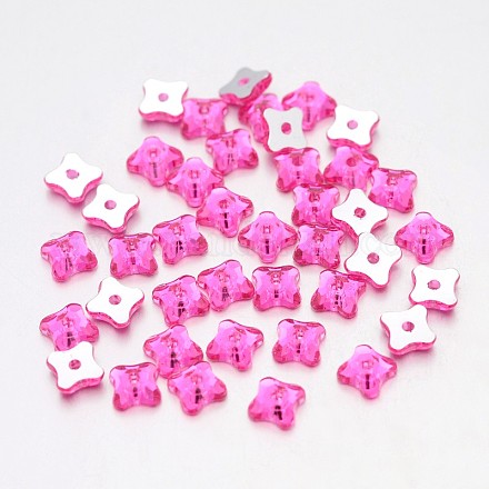 Faceted Square Taiwan Acrylic Rhinestone Beads ACRT-M09-6-02-1