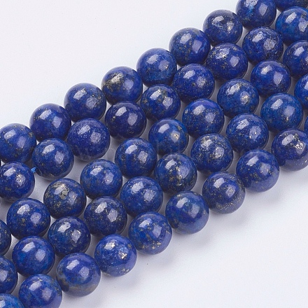 Lapislázuli natural (pegamento de color relleno) cordones de perlas G-K269-02-8mm-1
