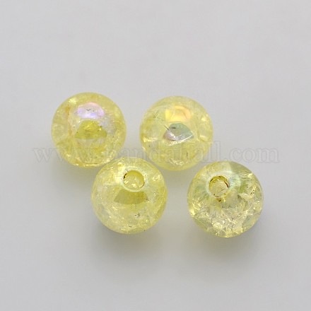 AB Color Crackle Acrylic Round Beads CACR-M001-8mm-05-1