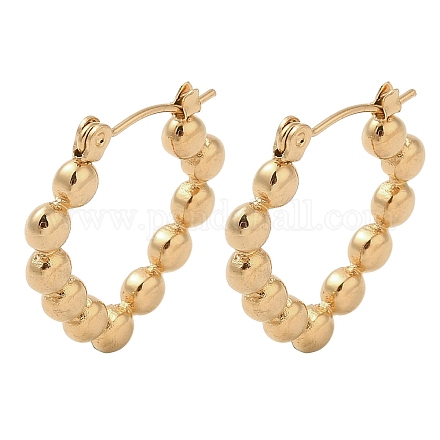 Серьги-полукольца bubble rhombus 201 из нержавеющей стали для женщин EJEW-G385-07G-1