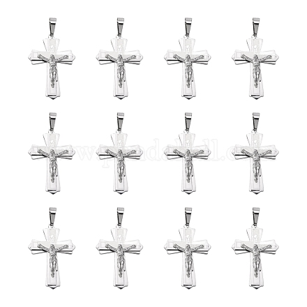 304 Stahlkruzifix aus rostfreiem überqueren großer Anhänger für Ostern STAS-V0493-79C-1