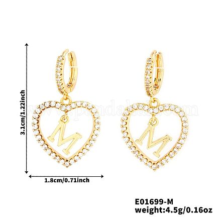 Латунные серьги-кольца в форме сердца BR9605-7-1