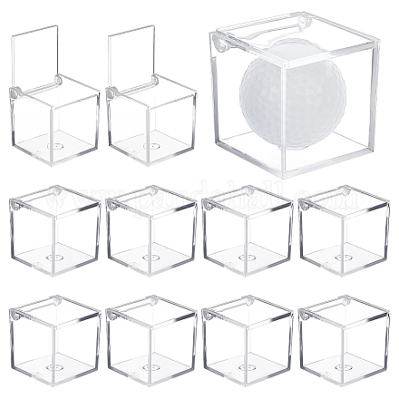 透明なプラスチックのギフト用の箱  フリップカバー付き  正方形  透明  5x5x5cm CON-WH0003-14-1