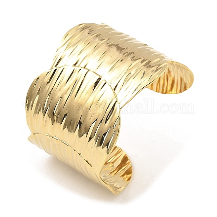 ステンレススチール製ワイドカフバングル 304 個  ゴールドカラー  内径：2-3/8インチ（6.1cm） BJEW-P302-12G-1