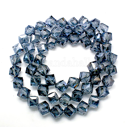 Crystal Glass Cube Beads Strands GLAA-F014-A01-1