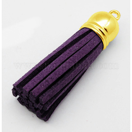 Golden Brass Suede Tassels for Cell Phone Straps Making FIND-H004-5G-1