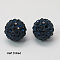 Polymer Clay Rhinestone Beads, Pave Disco Ball Beads, Grade A, Round, Half Drilled, Montana, 10mm, Hole: 1mm