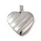 316 Stainless Steel Locket Pendants, with 201 Stainless Steel Snap on Bails Stainless Steel Photo Frame Charms, Heart, Stainless Steel Color, 29x28.5x7.5mm, Hole: 8x4mm, Inner Diameter: 16.5x21mm