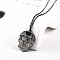 304 Stainless Steel Mexican Candy Skull Pendant Necklaces, Black, 17.72 inch(45cm)
