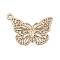 Brass Charms, Long-Lasting Plated, Cadmium Free & Nickel Free & Lead Free, Butterfly, Light Gold, 10.5x15x0.3mm, Hole: 0.9mm