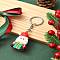 PVC Plastic Keychain, with Alloy Rings, Santa Claus, 10cm, Pendant: 47mm