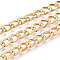 Aluminium Curb Chains, Unwelded, with Spool, Golden, 10x6.5x1.5mm, about 65.62 Feet(20m)/Roll