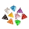 4 Facets Transparent Resin Pendants, with Iron Ring, Dice, Mixed Color, 20.5x20x17mm, Hole: 1.8mm