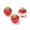 Alloy Glass Pendants, Apple Charms, with Enamel, Golden, 16x14x13mm, Hole: 1.6mm