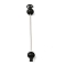 Plastic Beadable Keychain Bar for Jewelry Making DIY Crafts, with Stainless Steel Finding, Black, 90x10.5mm