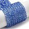 Electroplate Transparent Glass Beads Strands, Faceted, Round, Rainbow Plated, Light Blue, 4mm, Hole: 0.7mm, about 87~93pcs/strand, 32~33cm