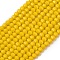 Opaque Glass Beads Strands, Rondelle, Faceted, Gold, 5x6x5mm, Hole: 1.2mm, about 98pcs/strand, 17.32''(44cm)
