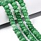 Natural White Jade Beads Strands, Smooth Rondelle, Dyed, Lime Green, 10~10.5x5.5~6mm, Hole: 0.7~1.2mm, about 61~69pcs/strand, 14.37~15.55 inch(36.5~39.5cm)