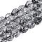 Crackle Transparent Glass Beads Strands, Strawberry, Faceted, Black, 8~9x7.5~8.5mm, Hole: 1.2~1.4mm, about 41~43pcs/strand, 13.98~14.37 inch(35.5~36.5cm)