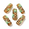 Handmade Lampwork Enamel Beads, Hand Painted Beads, Bumpy Column with Starfish, Saddle Brown, 29.5~30.5x13.5~16mm, Hole: 3mm