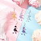 5Pcs Flower Angel Glass Seed & Acrylic Pendant Decorations, with Zinc Alloy Lobster Claw Clasps, Silver, 47.5~48.5mm