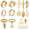 DIY Charm Finger Ring Making Kit, Including 304 Stainless Steel Loop Ring Bases & Jump Rings & Pendants, Sword & Cross & Cone & Tree & Trinity Knot, Golden, 36Pcs/box