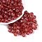 Picasso Transparent Glass Beads, Pumpkin, FireBrick, 8.5~9mm, Hole: 0.9~1.2mm, About 750pcs/pound