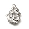 Anti-Tarnish 304 Stainless Steel Pendants, Flower Charm, Stainless Steel Color, 22.5x16x3mm, Hole: 2mm