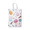 Easter Rectangle Kraft Paper Handbags, Flowers Storage Paper Gift Bags for Wedding Party Gift Wrapping Bags, Rabbit, 14.9x8x28.8cm