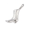 Rack Plating Brass Pendants, Long-Lasting Plated, Lead Free & Cadmium Free, Boot Charms, Platinum, 19x15x4.5mm, Hole: 4x2.5mm