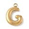 304 Stainless Steel Initial Pendants, Ion Plating(IP), Real 18K Gold Plated, Letter G, 16~18x6~18x3mm, Hole: 1.8mm